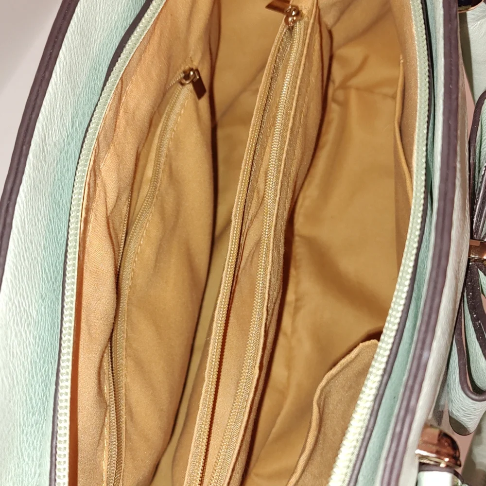 Seafoam Green Satchel / Shoulder  Bag W/Bow Large Bag